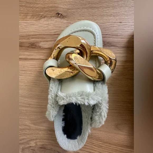 JW Anderson fur lined leather chain mules - Picture 6 of 10